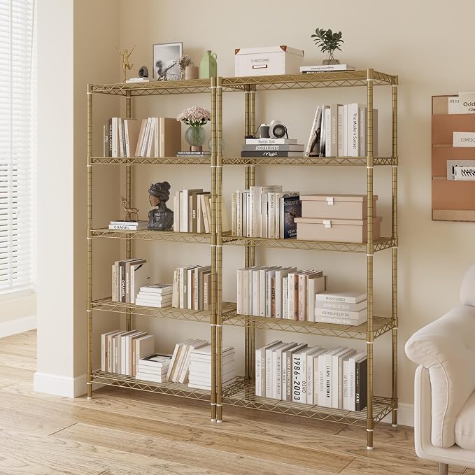 5 Tier Storage Racks Shelving, Heavy Steel Pantry Shelves, Adjustable Wire - Image 4