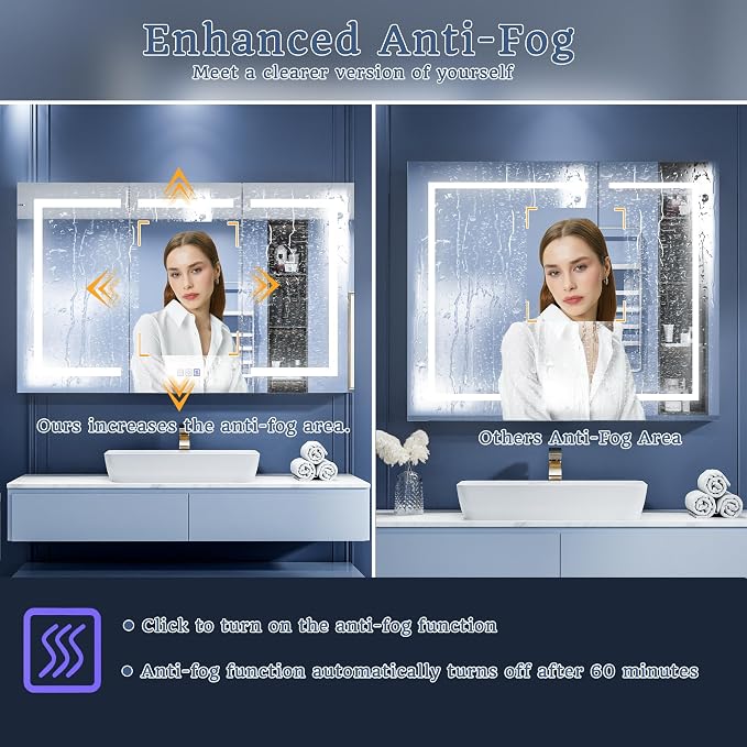 ExBrite LED Lighted Bathroom Medicine Cabinet - Image 5