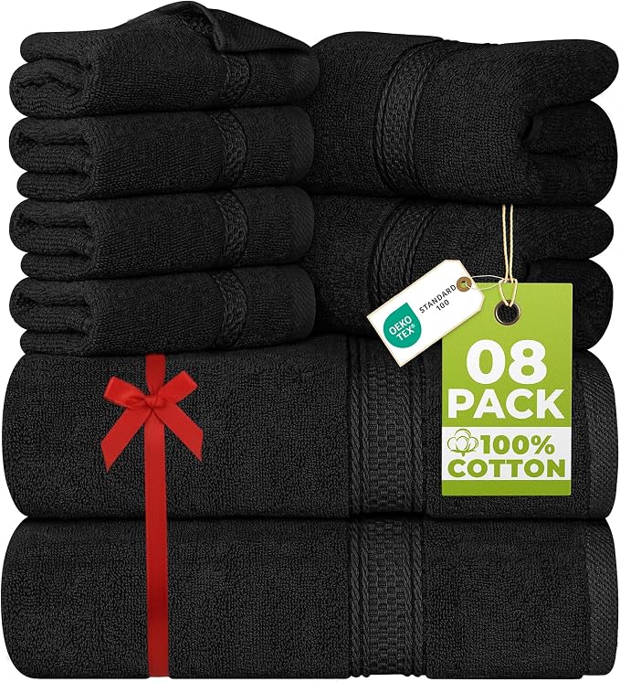 Utopia Towels 8 Piece Luxury Towel Set – Majestic Plush, Super Absorbent & by UTOPIATOWELS