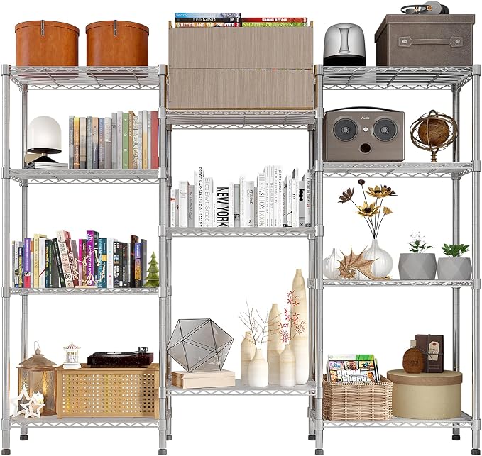 11 Tier Storage Racks Shelving, Heavy Steel Pantry Shelves, Adjustable Wire by Unknown