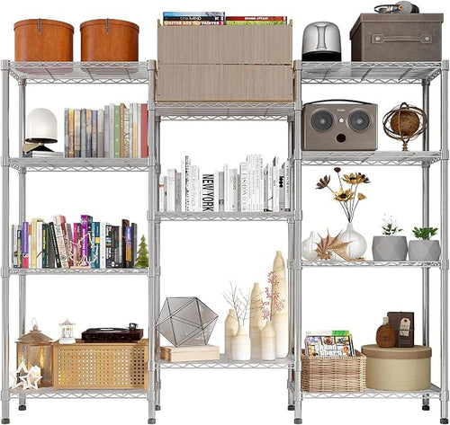 11 Tier Storage Racks Shelving, Heavy Steel Pantry Shelves, Adjustable Wire by Unknown