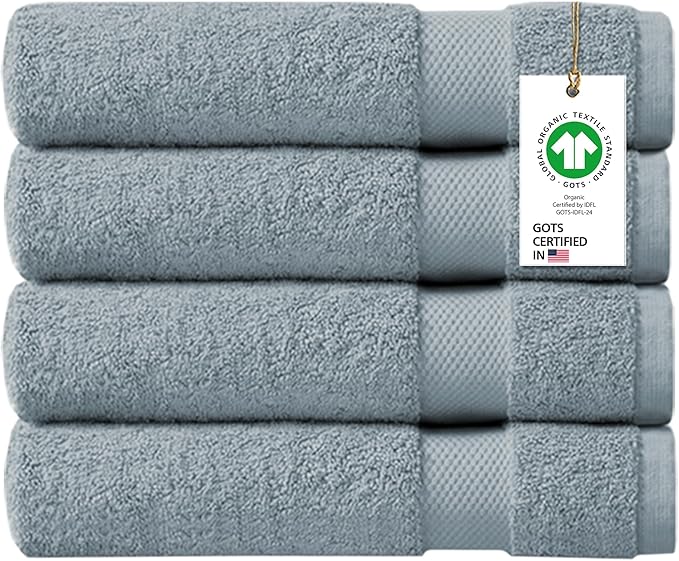Delara 100% Organic Cotton Towels 650 GSM Plush Feather Touch Quick Dry Bath by Delara