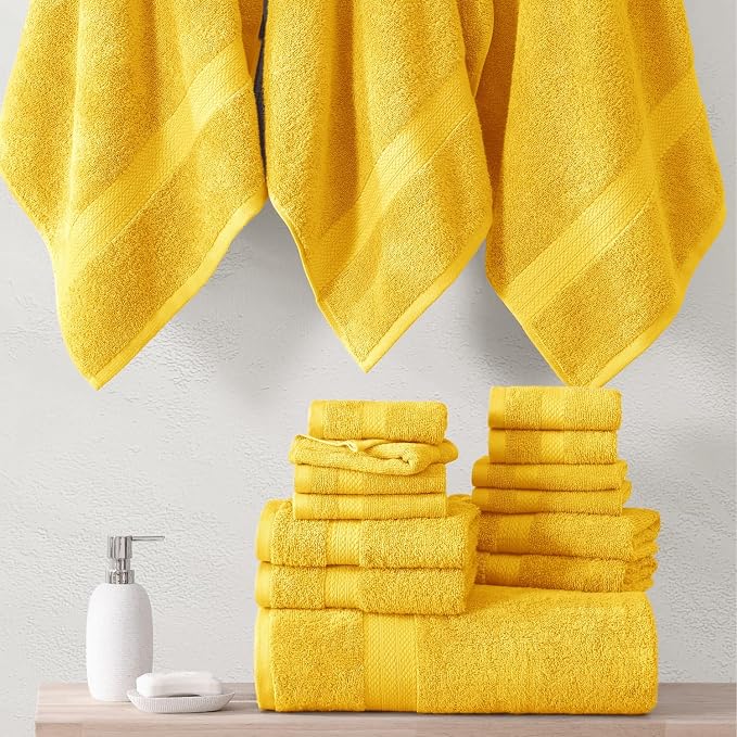 LANE LINEN 100% Cotton Turkish Bath Towel Set, 8 Washcloths, 6 Hand Towels - Image 5
