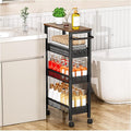 Utility Slim Storage Cart with Wheels, 4-Tier Narrow Rolling Organizer Shelf by EndlessStorage