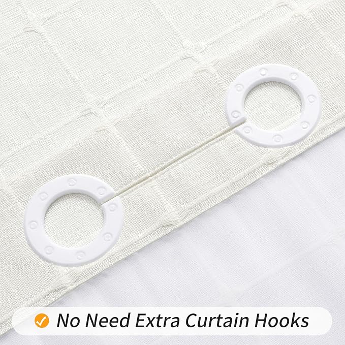 MitoVilla No Hooks Required Farmhouse Shower Curtain - Image 4
