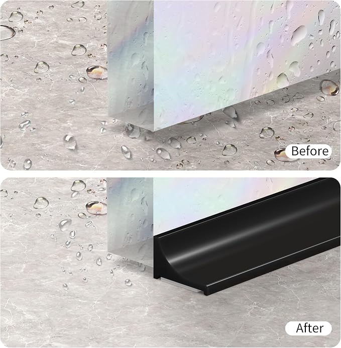 98Inch Shower Threshold Water Dam, Self-Adhesive Silicone Shower Barrier Water - Image 5