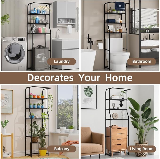 Over The Toilet Storage Shelf, 3-Tier Freestanding Bathroom Organizer - Image 8