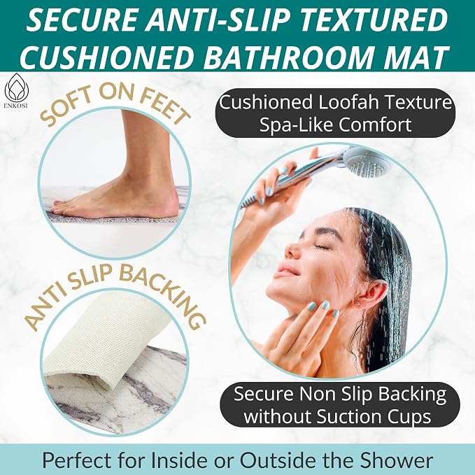 ENKOSI Loofah Non-Slip Shower and Bath Mat - Image 2