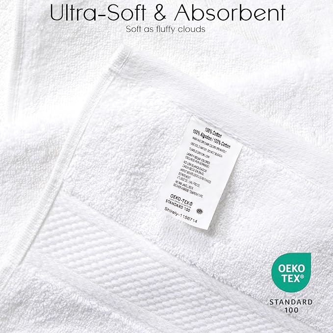 Cloudura Bath Towels Set of 4-100% Cotton | Quick Dry | Lightweight | Thick - Image 2