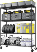 4 Tier Storage Racks Shelving, Heavy Steel Pantry Shelves, Adjustable Wire by Unknown