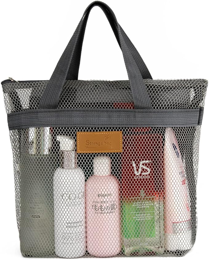 Mesh Shower Caddy Bag Portable Hanging Toiletry and Bath Organizer by TOPASION