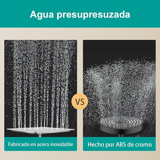 Square Rain Shower Head, High Flow Stainless Steel, Work - Image 6