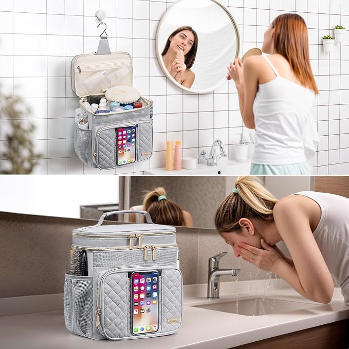 Large Toiletry Bag for Women Men, Bathroom Bag, Water Resistant Shower Bag - Image 8