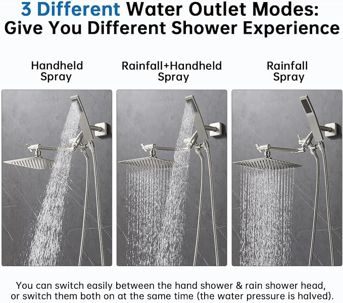 G-Promise All Metal 8 Inch Dual Square Shower Head - Image 4