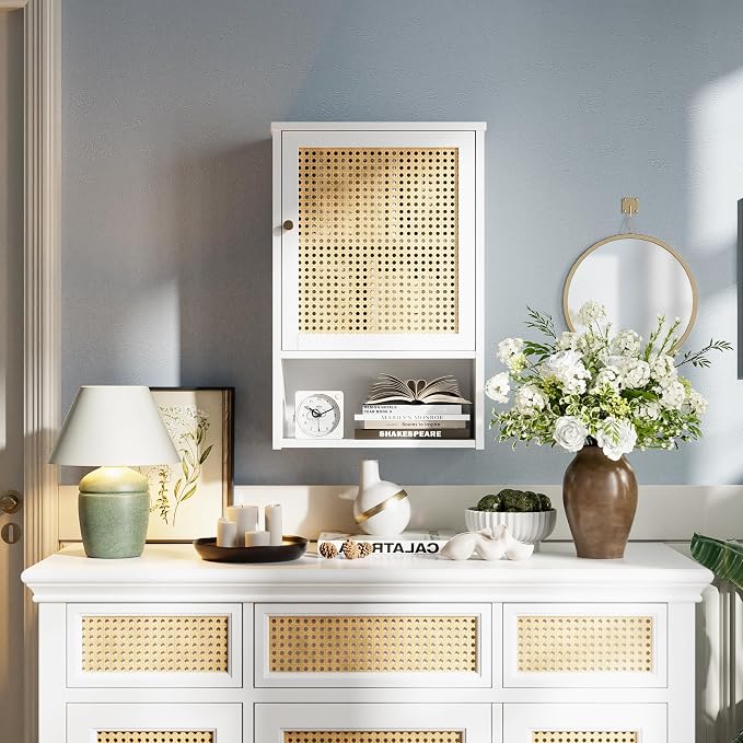 Bathroom Wall Cabinet, Bamboo Over-The-Toilet Storage Organizer - Image 2