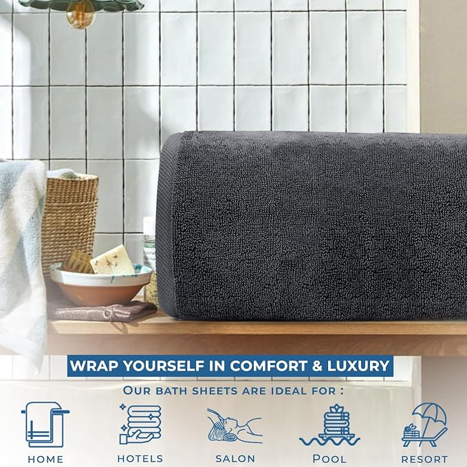 DAN RIVER Pack of 1 Bath Sheet 40x80 Inches, Extra Large Bath Towels Oversized - Image 5