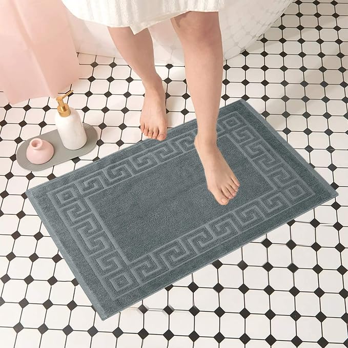 DAN RIVER Greek Cotton Bath Mats Set of 2 – Not a Bathroom Rug, Ultra Soft - Image 2