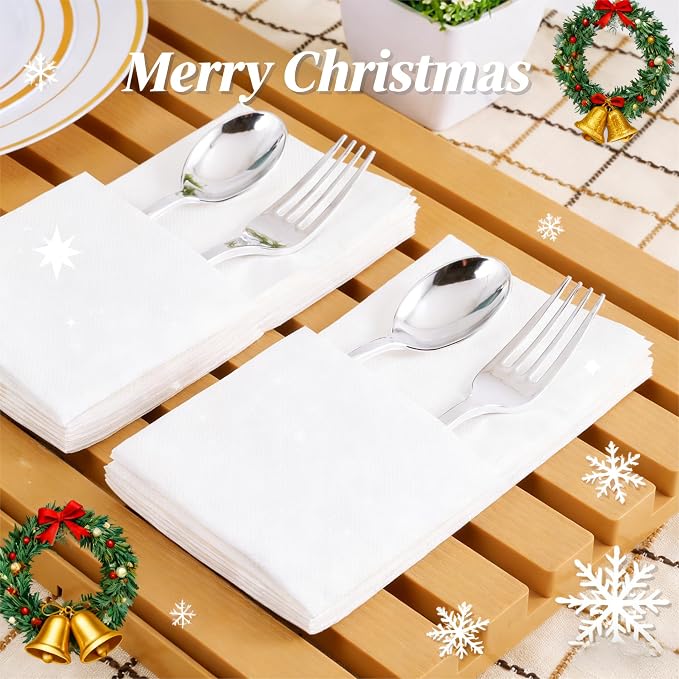 JOLLY CHEF 400 Pack Disposable Paper Napkins, Soft Bathroom Napkins Guest - Image 6