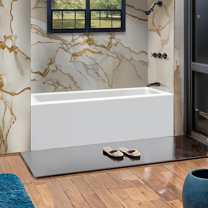 Fine Fixtures Acrylic, Fiberglass Alcove Soaking Bathtub - Image 2