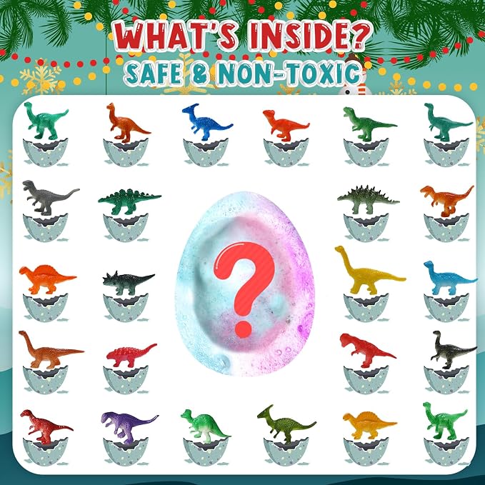 Bath Bombs for Kids with Dinosaur Toys Inside, 9 Pack Natural and Organic - Image 6