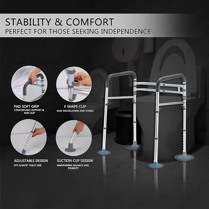 Toilet Safety Rails, Adjustable Toilet Frame - Image 3