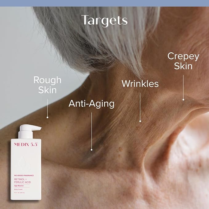 MEDIX Fragrance Free Retinol Face Moisturizer & Body Lotion Crepey Skin Care - Image 2