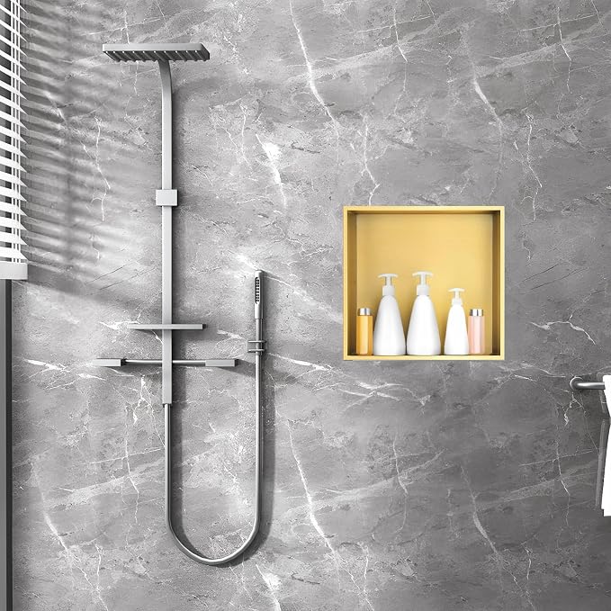 SaniteModar Shower Niche, Stainless Steel Shower Niche 12" X 12" No Tile Needed - Image 8