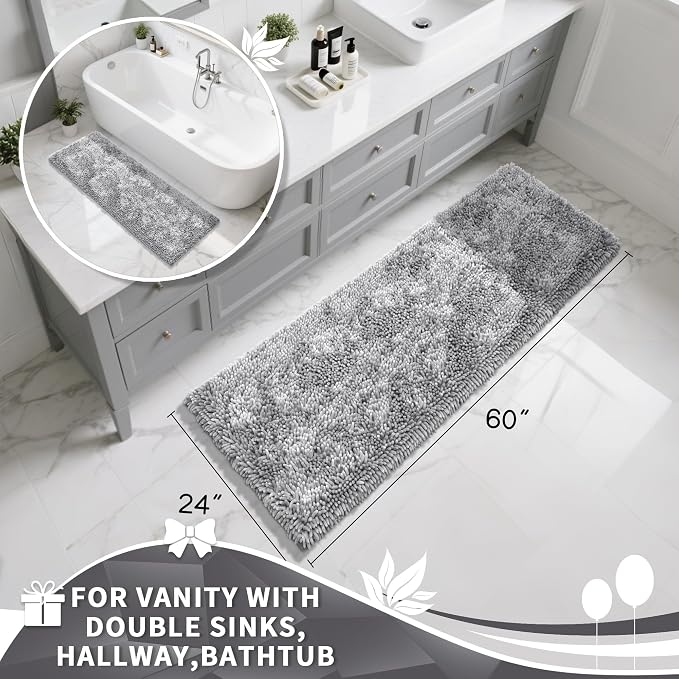 Yimobra Long Bathroom Rugs Runner 60x24 Inch, Extra Thick Soft Absorbent - Image 4