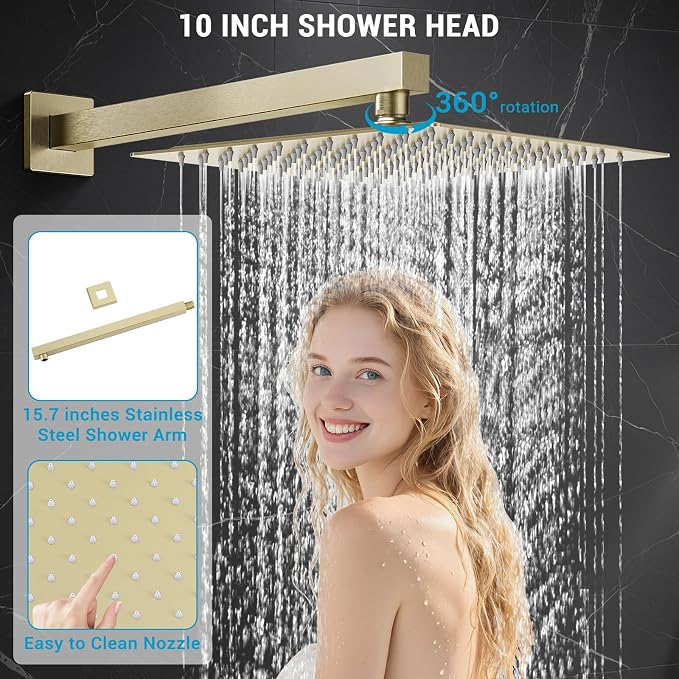 Rain Shower Faucet Set Wall Mounted Rainfall - Image 4