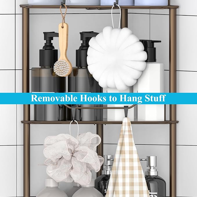 5 Tier Floor Standing Corner Shower Caddy Organizer Shelf - Image 6