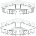 SMARTAKE 2-Pack Corner Shower Caddy, SUS304 Stainless Steel, Wall Mounted by SMARTAKE