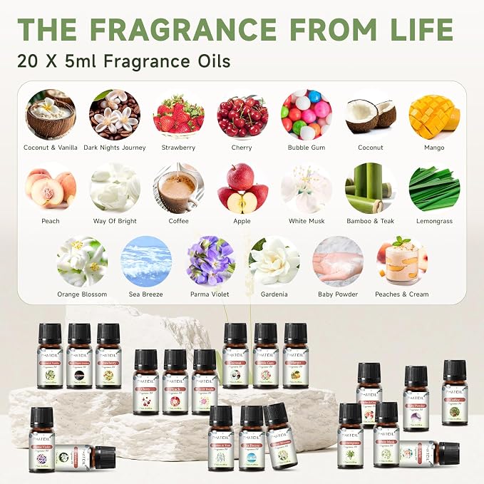 PHATOIL Coconut 20 Pcs Fragrance Oil Set, Premium Fragrance Oil, - Image 2