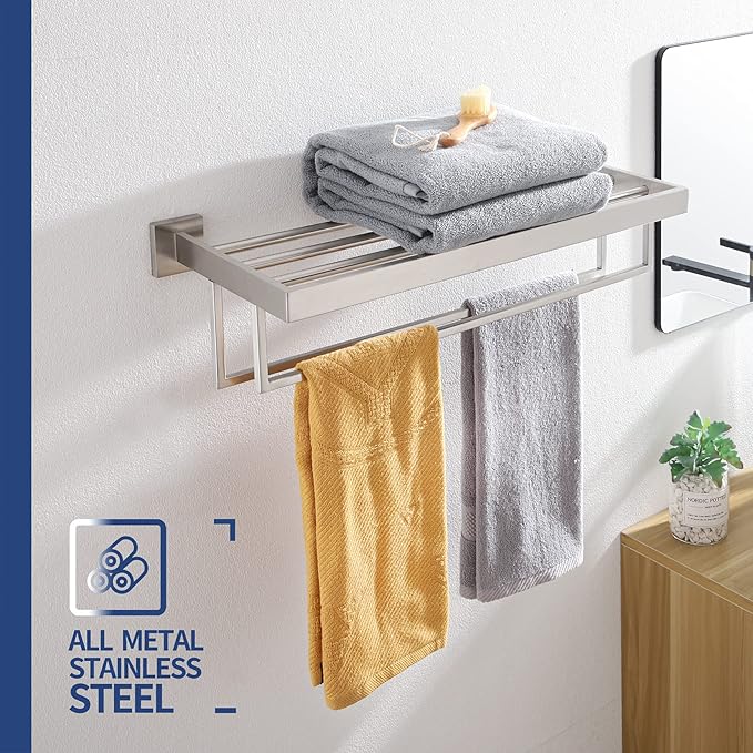 KOKOSIRI Towel Rack 20 Inches Bathroom Towel Shelves - Image 4
