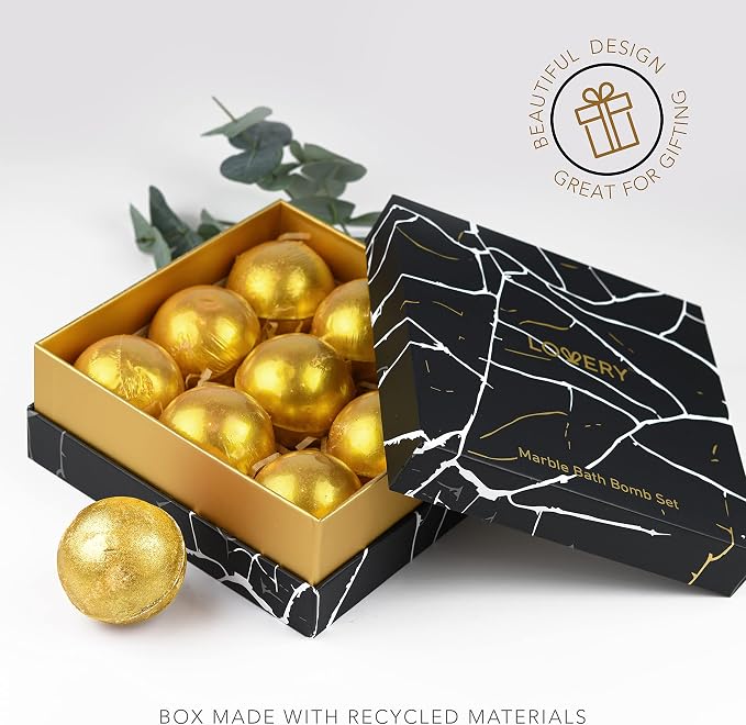 Christmas Gifts, 24K Gold Bath Bombs Set, Deluxe Marble Bath Bomb Gift Set - Image 6