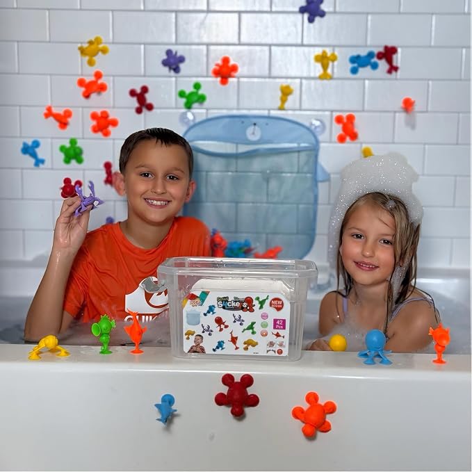 ODELA Genius Sucker Toys 42PCs Sea Animals Edition – Fun Colorful Toddler Bath - Image 2