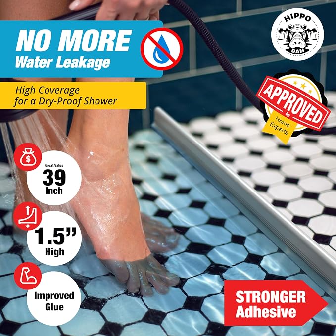 Shower Threshold Water Dam Barrier 39" - Image 3