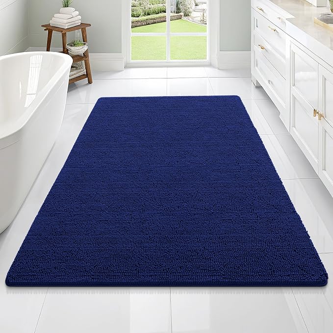 OLANLY Bathroom Rugs 70x46, Extra Soft Absorbent Chenille Bath Rugs, Rubber by OLANLY