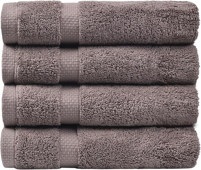 SOFE H&L | Olea Luxury Turkish Cotton Hand Towels Set of 4 Dark Gray | Premium by SOFEHomeLiving