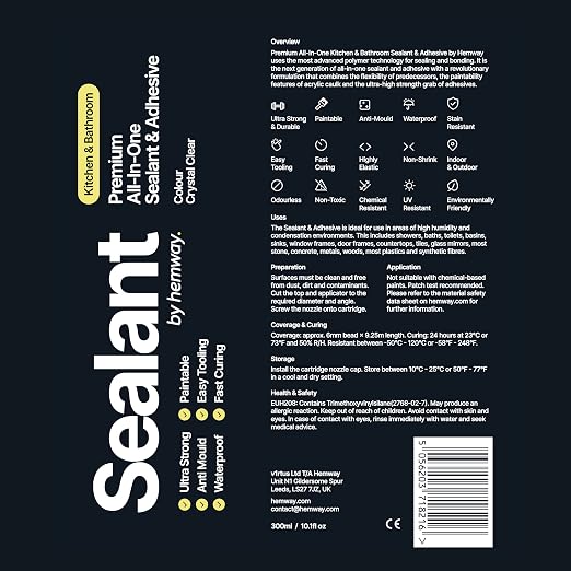 Crystal Clear Kitchen & Bathroom Sealant & Adhesive Hybrid Polymer | Superior - Image 8