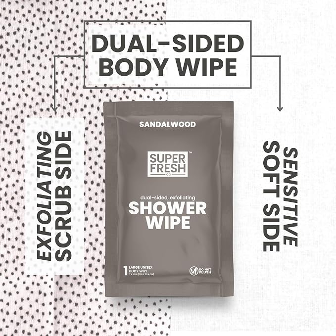 Super Fresh Shower Wipes Large Sandalwood Body Wipes - Image 3