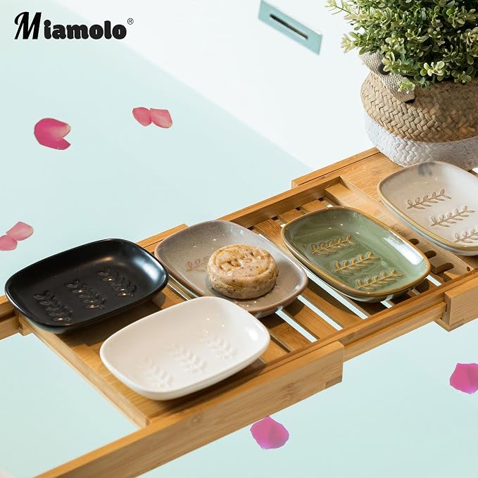 Soap Dish Bar Cleaner Dish for Shower, Ceramic Soap Dishes for Bar Shampoo or - Image 7