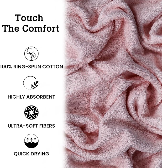 Casa Lino Blush Pink Bath Towels Set of 4 - Image 6