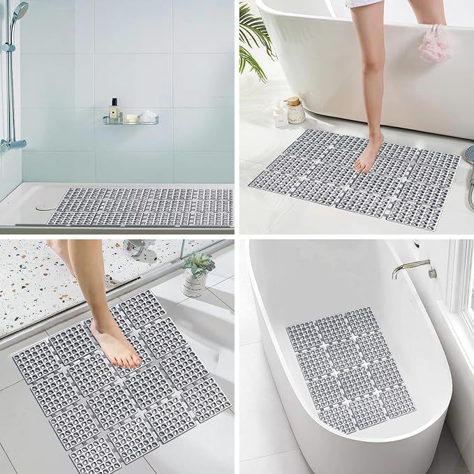 Shower Mat Non Slip，24"X24" Bathtub Mat Non Slip Square Shower Mats - Image 6