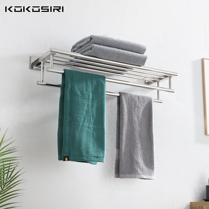 KOKOSIRI Bathroom Towel Rack Towel Holder 20 Inch Towel Shelf - Image 4