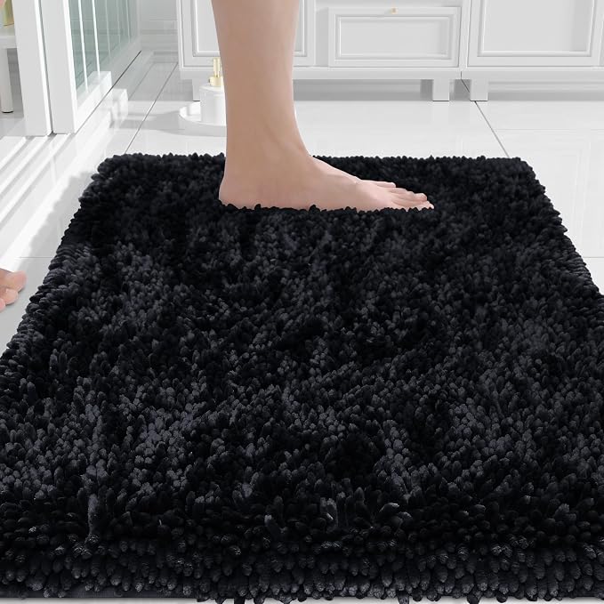 Yimobra Chenille Bathroom Rugs Non Slip, Extra Thick Soft Absorbent Bath Rug by Yimobra