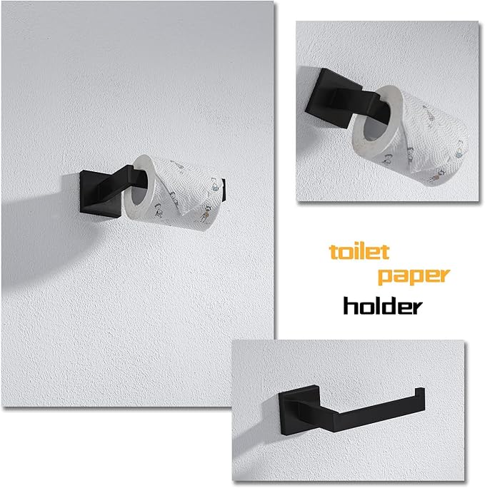4-Piece Bathroom Hardware Set, Towel Rack Towel Bar Towel Holder Toilet Paper - Image 4