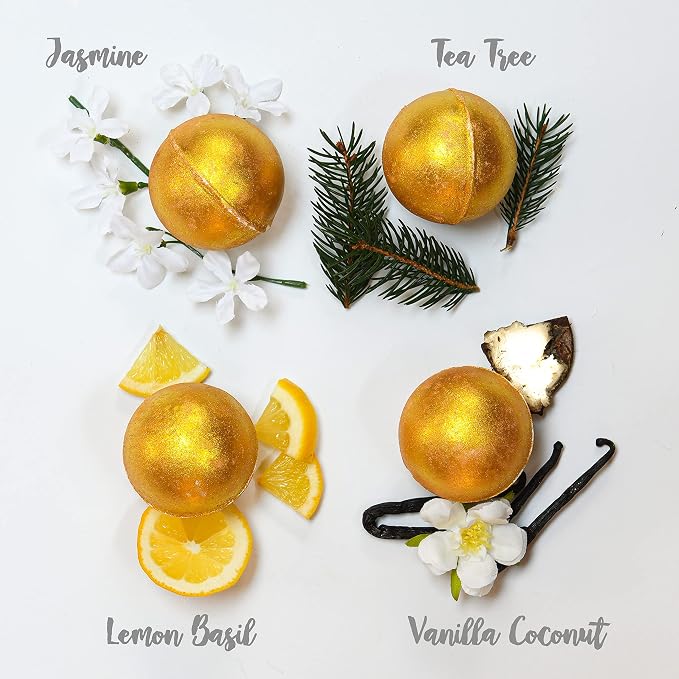 Christmas Gifts, 24K Gold Bath Bombs Set, Deluxe Marble Bath Bomb Gift Set - Image 3