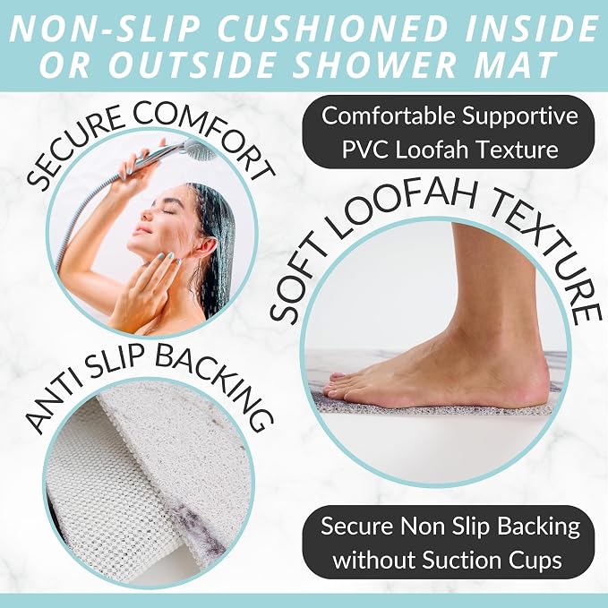 Enkosi Loofah Non-Slip Shower Mat - Image 2