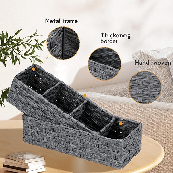 DULLEMELO Toilet Paper Basket for Organizing, Small Bathroom Baskets for Storage - Image 5