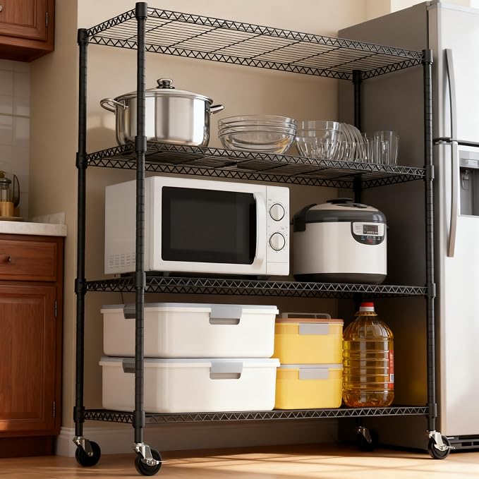 4 Tiers Shelf 1400 lbs Steel Storage Shelving Utility Shelving Unit Steel - Image 6